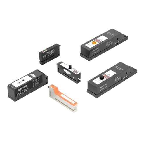 AIRUIXI Etikettensensor 1 stück Aluminiumlegierung Nicht-transparenter Etikettensensor M8 4PIN Slot Typ Photoelektrischer Etikettensensor(FGU07-200S) von AIRUIXI
