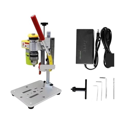 Tischbohrmaschine, Mini-Präzisions-Tischbohrmaschine mit CNC-Schiebetisch, 795-Motor, B12-Bohrfutter for Heimwerkerwerkzeuge, Holzhandwerk, Schmuckherstellung(Set1) von AIRYSSFU