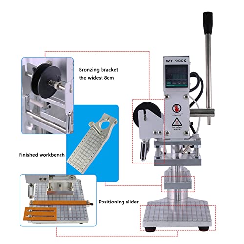 Transferpresse, WT-90DS. Manuelle digitale Wärmepressemaschine 30 0w PVC. Lederkartenbuch Holz benutzerdefinierte Logoprägung heiße Folienstempelmaschine(8x10 full set) von AIRYSSFU