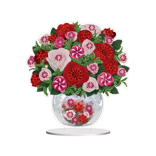 AISEN 5D DIY Diamond Painting Blumen Blumenstrauß Ornament, Diamant Malerei Tischdeko Vase, Diamant Painting Tisch Deko, Malen nach Zahlen Geschenk (F) von AISEN