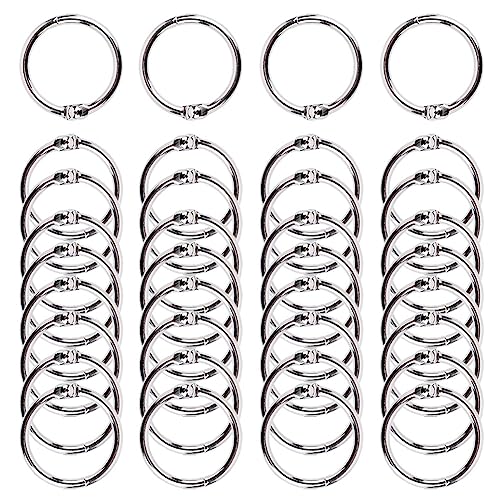 100 Stück Binder Ringe 35mm Buchringe Buchbinderinge Heftringe Karteikarten Ring Metall Lose Blatt Buch Ringe Silber von AISHOW