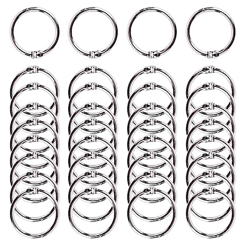 100 Stück Binder Ringe 35mm Buchringe Buchbinderinge Heftringe Karteikarten Ring Metall Lose Blatt Buch Ringe Silber von AISHOW