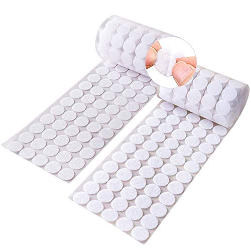 AISHOW Klettpunkte Selbstklebend 20mm Klett Klebe Punkte 600 Stück Klettverschluss Runde Klettpunkte Extra Stark Weiß 300 Paar Klettband für Papier Kunststoff Glas Leder Kleidungsstücke von AISHOW