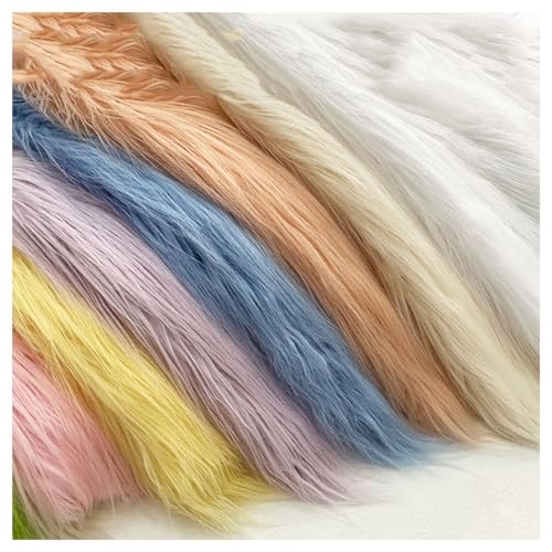 9cm Langer Flor Kunstpelz Material Flauschig und Pelzig Kunstfell Gewebe Weicher Plüsch-Stoff Künstliche Pelz Materialien für Kostüm Rugs Props Backdrops Cosplay Dekoration Stuhl, 25x45cm (Color : Pi von AITAF