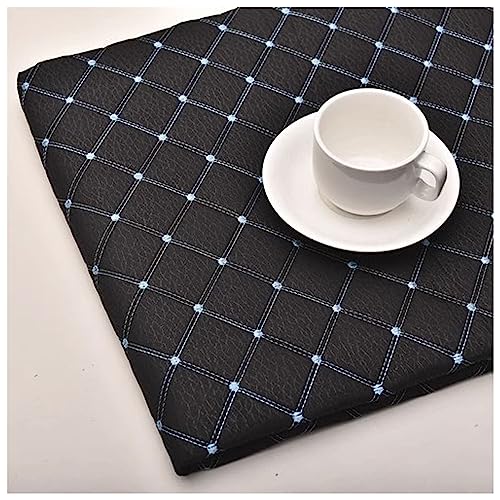 AITAF Kunstleder Gesteppt Kaschiert Meterware 140cm ×100cm, Leder Polsterstoff Stoff für Schrank Ledertasche Autositz Sofa Möbel Repara, Blaue Linie auf Schwarz AITAF Kunstleder Gesteppt Kaschiert Meterware 140cm ×100cm, Leder Polsterstoff Stoff für Schrank Ledertasche Autositz Sofa Möbel Repara, Blaue Linie auf Schwarz von AITAF