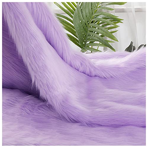 AITAF Lila Kunstfell Band Kunstpelz Fellstoff, Zotteligen Pelz Stoff Schnitte Flauschige Pelz Patches ideal zum Basteln, Nähen, Dekorieren Plüsch Trim Stoffrolle, 50x180cm (Color : Light Purple) von AITAF