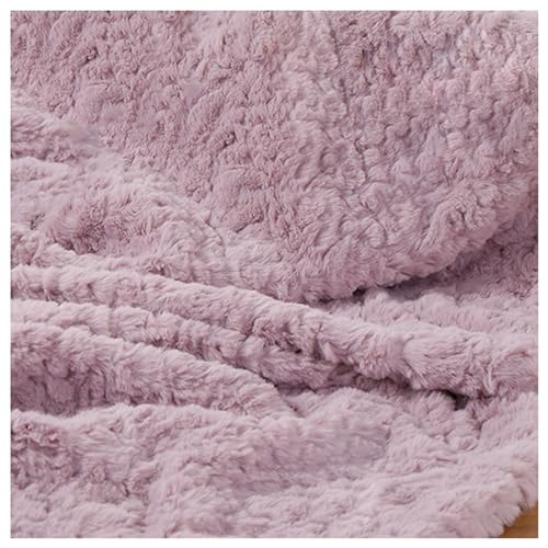 Faux Rabbit Fur Fabric Weicher Kunstpelz Stoff Hasenfell Kunstfell Stoff Imitations Plüschfell Material zum Nähen, Kissen, Kostüm, DIY, Basteln, Bastelbegeisterte, 25x50cm (Color : Light Purple) von AITAF