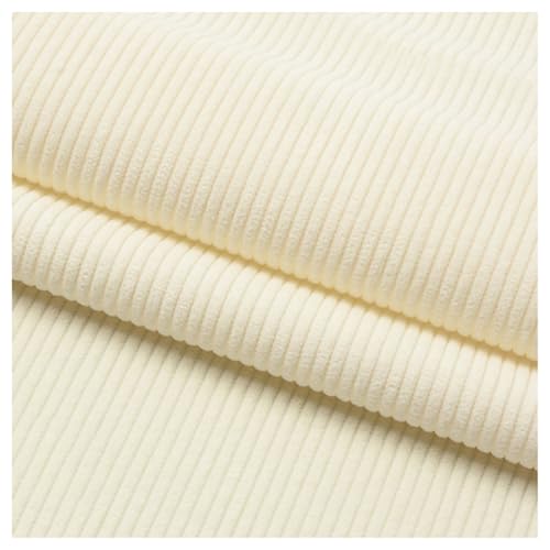 AITAF Kord-Stoff DIY-Nähmaterialien Cord-Stoff Weich 8 Dochte Quilting-Stoff Rippcord für Kleidung, Hose, Kostüm, Sofa, Überwürfe, Kopfkissenbezug, 50X155cm (Cream) von AITAF