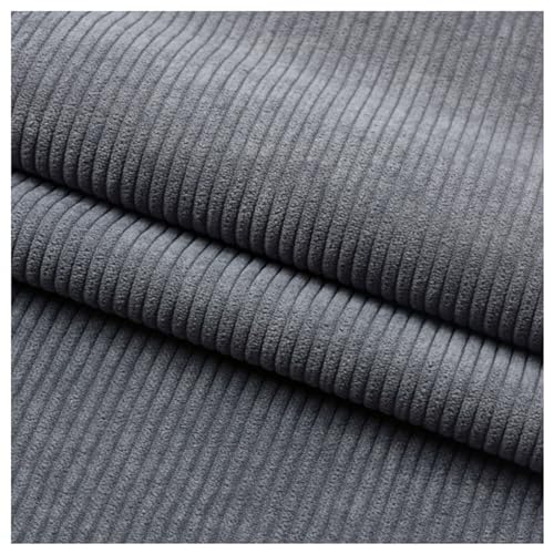 Kord-Stoff DIY-Nähmaterialien Cord-Stoff Weich 8 Dochte Quilting-Stoff Rippcord für Kleidung, Kleid, Hose, Kostüm, Sofa, Überwürfe, Kopfkissenbezug, 50X155cm(Color:Dark Grey) von AITAF
