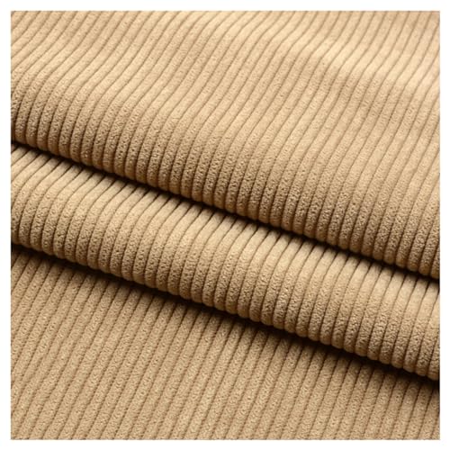 Kord-Stoff DIY-Nähmaterialien Cord-Stoff Weich 8 Dochte Quilting-Stoff Rippcord für Kleidung, Kleid, Hose, Kostüm, Sofa, Überwürfe, Kopfkissenbezug, 50X155cm(Color:Khaki) von AITAF