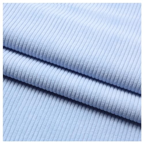 Kord-Stoff DIY-Nähmaterialien Cord-Stoff Weich 8 Dochte Quilting-Stoff Rippcord für Kleidung, Kleid, Hose, Kostüm, Sofa, Überwürfe, Kopfkissenbezug, 50X155cm(Color:Light Blue 1) von AITAF
