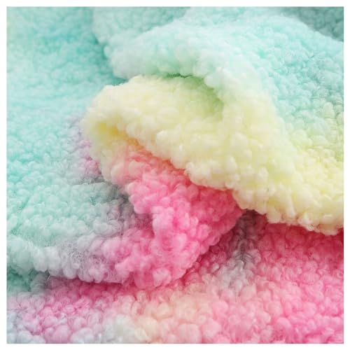 Langer Stapel Kunstpelz-Stoff Regenbogen Farbe Sherpa Fleece Material für Näharbeiten, Personalisierte Geschenke Plüsch Stoff, Weiches Lamm Kunstfell Stoff für Kleidung, 50x160cm Langer Stapel Kunstpelz-Stoff Regenbogen Farbe Sherpa Fleece Material für Näharbeiten, Personalisierte Geschenke Plüsch Stoff, Weiches Lamm Kunstfell Stoff für Kleidung, 50x160cm von AITAF