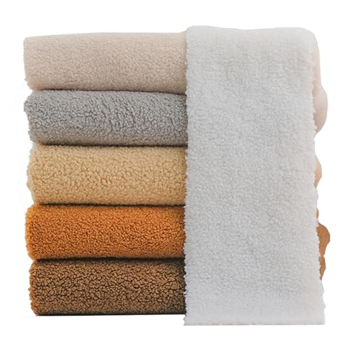 Sherpa Fleece Stoff Kunstfell Weich und Flauschig Kunstpelz Stoff Imitations Schafsfell Stoff Dekostoff Künstliche Pelz Materialien für Bettwaren Schaf Decke Überwürfe Kleidung, 50x160cm (Color : Cre von AITAF