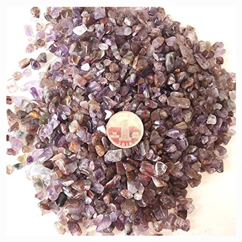 1 lb natürlichen Lila gelbes Haarkristall getrommelt Chips zerkleinerte Stein Healing Reiki Kristall unregelmäßige geformte Steine Schmuck Machen Heimtextilien (Purple Yellow Hair Crystal) von AITELEI