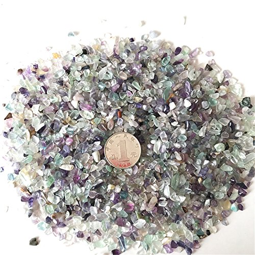 AITELEI 1 lb Natürlicher Fluorit Kristall Crushed Stone Healing Reiki Kristall Unregelmäßige Shaped Stones Schmuckherstellung Dekoration von AITELEI