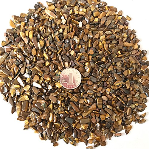 AITELEI 1 lb natürliche Tigerauge Stein getrommelt Chips zerkleinerte Stein Healing Reiki Kristall unregelmäßige geformte Steine Schmuck Machen Heimtextilien von AITELEI