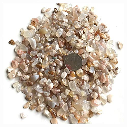 AITELEI 1 lb natürlichen Kirschblütenachat Kristall getrommelt Chips zerkleinerte Stein Healing Reiki Kristall unregelmäßige geformte Steine Schmuck Machen Heimtextilien (Cherry Blossom Agate) von AITELEI