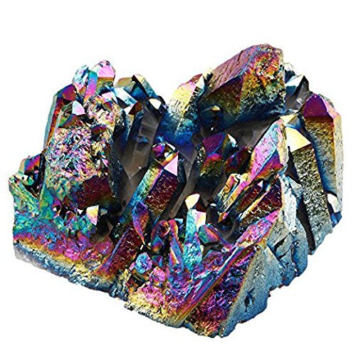 AITELEI Natürliche Titan beschichtete unregelmäßigen Regenbogen Crystal Quartz Cluster konkaver Geode Edelstein Probe Home Decor von AITELEI