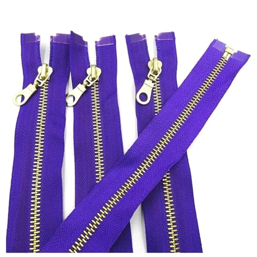 5# Messing Reißverschlüsse Metall Reißverschlüsse Open-End Reißverschluss für Jacke, Dunkelviolett, 30cm von AITIHYA