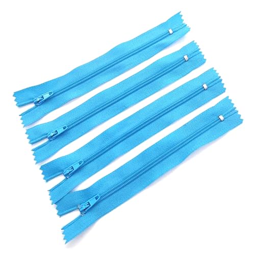 5pcs Harz -Spulen -Reißverschlüsse farbenfrohe Reißverschlüsse zum Nähen, Blau, 50cm von AITIHYA