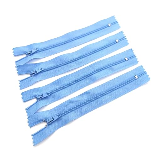 5pcs Harz -Spulen -Reißverschlüsse farbenfrohe Reißverschlüsse zum Nähen, Hellblau, 10cm von AITIHYA