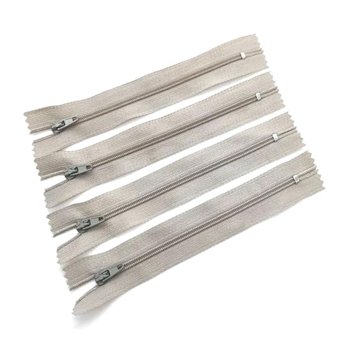 5pcs Harz -Spulen -Reißverschlüsse farbenfrohe Reißverschlüsse zum Nähen, Hellgrau, 10cm 5pcs Harz -Spulen -Reißverschlüsse farbenfrohe Reißverschlüsse zum Nähen, Hellgrau, 10cm von AITIHYA