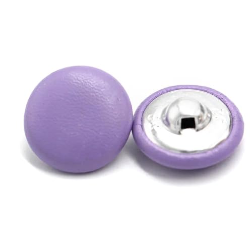 Lederknöpfe 11-30mm Lederbedeckte Knöpfe mit Schaft für Kleidermantel, Lila, 20mm 10pcs von AITIHYA