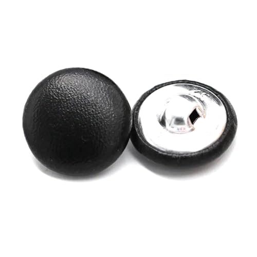 Lederknöpfe 11-30mm Lederbedeckte Knöpfe mit Schaft für Kleidermantel, Schwarz, 25mm 10pcs Lederknöpfe 11-30mm Lederbedeckte Knöpfe mit Schaft für Kleidermantel, Schwarz, 25mm 10pcs von AITIHYA