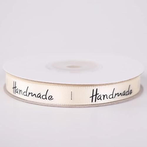Stück handgefertigtes bedrucktes Polyesterband für Schleifen, Basteln, Hochzeit, Party, DIY, Dekoration, Geschenkverpackung, Zubehör, 10 mm, Beige, 1 Stück, 1 cm x 22 m Stück handgefertigtes bedrucktes Polyesterband für Schleifen, Basteln, Hochzeit, Party, DIY, Dekoration, Geschenkverpackung, Zubehör, 10 mm, Beige, 1 Stück, 1 cm x 22 m von AITIHYA