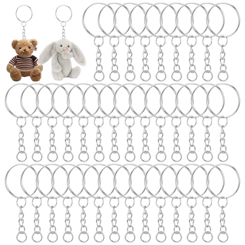 110 Stück Schlüsselringe mit Kette 25 mm schlüsselanhänger selber machen für DIY schlüsselanhänger ringe, Herstellung von Kunsthandwerk und Puppenanhängern 110 Stück Schlüsselringe mit Kette 25 mm schlüsselanhänger selber machen für DIY schlüsselanhänger ringe, Herstellung von Kunsthandwerk und Puppenanhängern von AIUNBEST