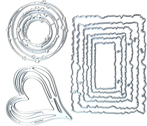 Stanzformen, Prägeschablonen, 3 Stück geometrischer Rahmen aus Kreis, Rechteck, Herz | Metallschablonen für Grußkarte, Postkarte, Album, Scrapbooking, Handwerk Prägen, DIY Produktion Stanzformen, Prägeschablonen, 3 Stück geometrischer Rahmen aus Kreis, Rechteck, Herz | Metallschablonen für Grußkarte, Postkarte, Album, Scrapbooking, Handwerk Prägen, DIY Produktion von AIVEKAIR