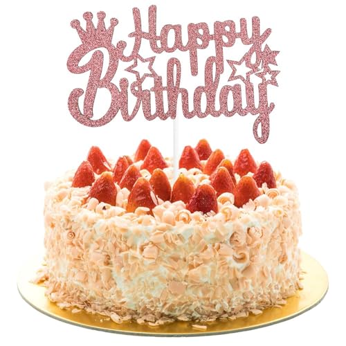 AIVEKE Glitzernde rotgoldene Geburtstagstortenaufsätze – Happy Birthday Cake Topper Glitter Cupcake Desserts Topper Kuchen Party Dekoration für Geburtstag Jahrestag Party AIVEKE Glitzernde rotgoldene Geburtstagstortenaufsätze – Happy Birthday Cake Topper Glitter Cupcake Desserts Topper Kuchen Party Dekoration für Geburtstag Jahrestag Party von AIVEKE