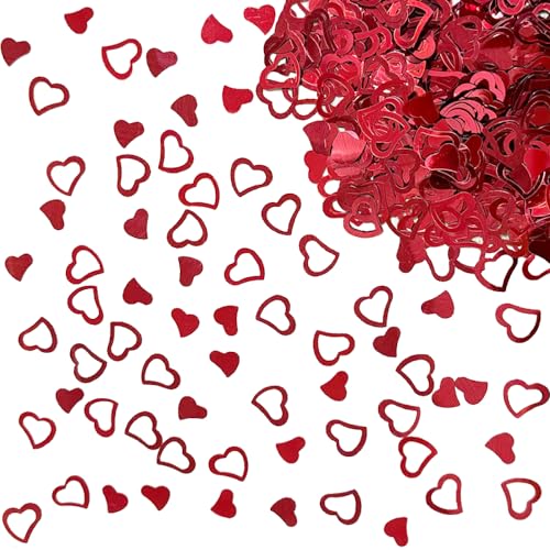 AIVEKE Herz Konfetti Hochzeit - Glitter Rot Konfetti für Geburtstag, Tischdeko, Heiratsantrag, Jahrestag, Valentinstag Dekoration von AIVEKE