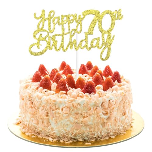 AIVEKE Tortenaufsätze zum Geburtstag, glitzernd, goldfarben – 70. Geburtstag, Kuchendekoration, Glitzer, Kuchen, Cupcake, Desserts, Dekoration, für Geburtstag, Jahrestag, Party-Dekorationen AIVEKE Tortenaufsätze zum Geburtstag, glitzernd, goldfarben – 70. Geburtstag, Kuchendekoration, Glitzer, Kuchen, Cupcake, Desserts, Dekoration, für Geburtstag, Jahrestag, Party-Dekorationen von AIVEKE