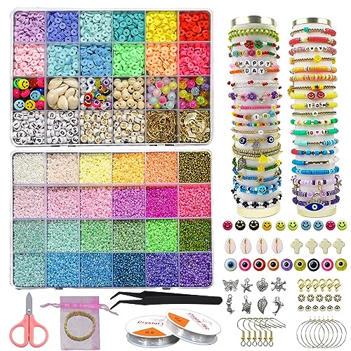 AIVORO 15000 Stück Armband Perlen Set zum Auffädeln, Perlen Armbänder Selber Machen, Glasperlen für Armbänder, 2 Boxen Diy Armband Set für Kinder Weihnachten, Feiertage AIVORO 15000 Stück Armband Perlen Set zum Auffädeln, Perlen Armbänder Selber Machen, Glasperlen für Armbänder, 2 Boxen Diy Armband Set für Kinder Weihnachten, Feiertage von AIVORO