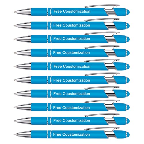 AIVYNA Gravur Stift,Kugelschreiber mit Gravur & Touch Personalisierter Kugelschreiber Werbekugelschreiber mit Wunschtext & Logo-10 Stück (Blau) von AIVYNA