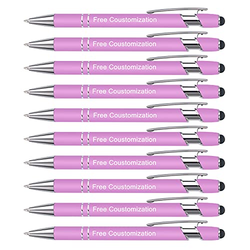 AIVYNA Gravur Stift,Kugelschreiber mit Gravur & Touch Personalisierter Kugelschreiber Werbekugelschreiber mit Wunschtext & Logo-10 Stück (Violett) von AIVYNA