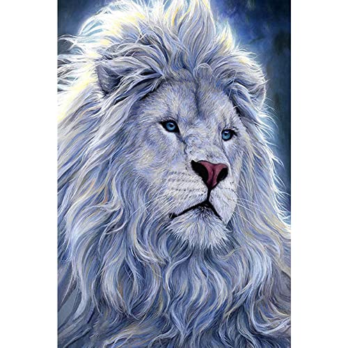 DIY 5D Diamond Painting Kits Adult and Kids,Full Drill,White Lion Crystal Craft Drawing,Home Wall Decor or Gifts(30x40cm) von AIVYNA