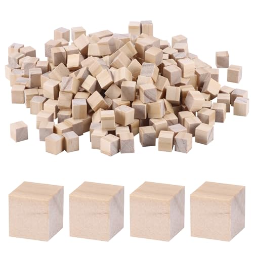 Kleine Holzwürfel aus natürlichem Kiefernholz, 600 Stück, glatt, 1 cm, für Bastelarbeiten, Dekoration Kleine Holzwürfel aus natürlichem Kiefernholz, 600 Stück, glatt, 1 cm, für Bastelarbeiten, Dekoration von AIWMQYYF