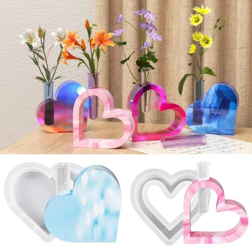 Silikonform Herz Vase, 2 Stück Silikonform Herz Epoxidharz Form Herz, Silikonformen Gießformen Frühling Herz Harz Formen Silikon Sechseck Epoxidharz Formen für Pflanzenvermehrung, Hydrokultur, Blumenk Silikonform Herz Vase, 2 Stück Silikonform Herz Epoxidharz Form Herz, Silikonformen Gießformen Frühling Herz Harz Formen Silikon Sechseck Epoxidharz Formen für Pflanzenvermehrung, Hydrokultur, Blumenk von AIWMQYYF