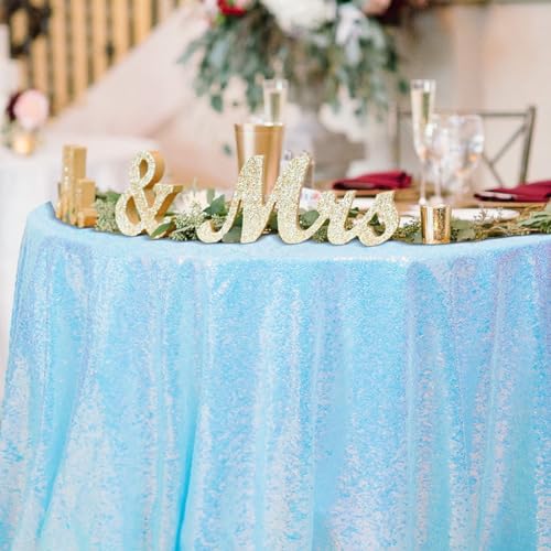 AIXHN Runde Pailletten-Tischdecke, 152,4 cm, glitzernd, metallisch schillernd, Tischauflage für Hochzeit, Geburtstag, Halloween, Urlaub und Fotohintergründe, Aquablau AIXHN Runde Pailletten-Tischdecke, 152,4 cm, glitzernd, metallisch schillernd, Tischauflage für Hochzeit, Geburtstag, Halloween, Urlaub und Fotohintergründe, Aquablau von AIXHN