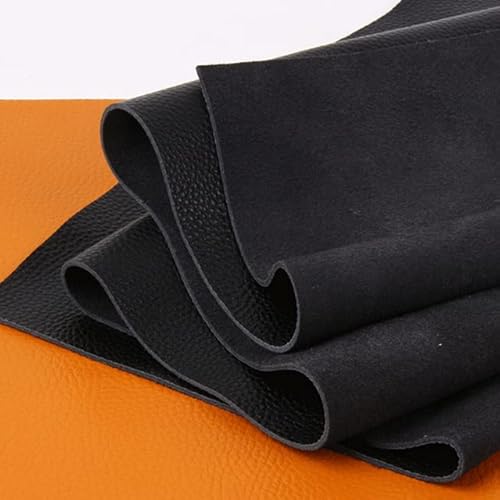 AIXILAN Lederstoff, Lederstoff, Leder pflanzlich gegerbtes Rindsleder, Stoffstück, Echtleder Geldbörse, Handtasche, Schuhe, DIY Lederhandwerk Zubehör(Black,50x100cm) von AIXILAN