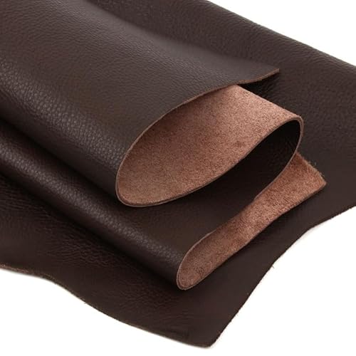 AIXILAN Lederstoff, Lederstoff, dunkelbraunes Kuhfell, echtes Leder, pflanzlich gegerbtes Lederstück for DIY-Gürtel, Geldbörse, Sofa, Autositz, Rindslederstoff(30x60cm) von AIXILAN