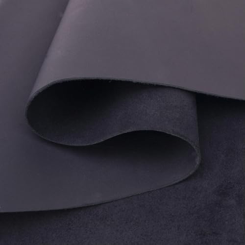 AIXILAN Lederstoffmaterial, Lederstoff, Vollnarbenleder, Rindsleder (1,8–2 mm), vorgeschnittene Lederstücke, Lederhandwerk for Heimwerker, Basteln, Notizbuchhülle(Black,30cm x 15cm) von AIXILAN