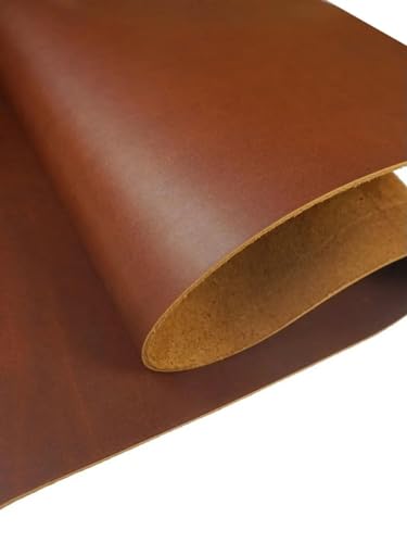 AIXILAN Lederstoffmaterial, Lederstoff, Vollnarbenleder, Rindsleder (1,8–2 mm), vorgeschnittene Lederstücke, Lederhandwerk for Heimwerker, Basteln, Notizbuchhülle(Brown,30cm x 120cm) von AIXILAN