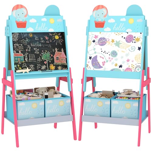 AIYAPLAY Kinder Whiteboard Staffelei 2 in 1 Doppelseitiges Kinder Whiteboard mit 2 Leinenkästen Kinder Mal Staffelei mit blauem Tierdruck AIYAPLAY Kinder Whiteboard Staffelei 2 in 1 Doppelseitiges Kinder Whiteboard mit 2 Leinenkästen Kinder Mal Staffelei mit blauem Tierdruck von AIYAPLAY