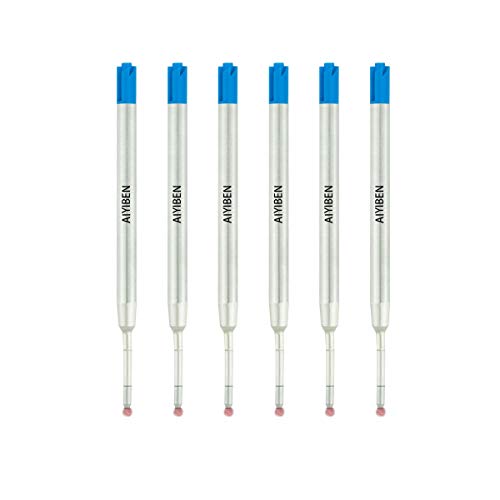 AIYIBEN Kugelschreiber nachfüllen 3,9'', ersetzte Stift- und Kugelschreiber-Metallnachfüllung, glattes Nachfüllen von Kugelschreibern(6 Stück) (blau) von AIYIBEN