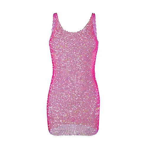 AIYING Kleid mit durchsichtigem Netzstoff und Pailletten - Transparentes Netzkleid für Damen,Sexy ärmelloses, mit Pailletten durchsichtiges Mesh-Strasskleid für eine -Cocktailparty AIYING Kleid mit durchsichtigem Netzstoff und Pailletten - Transparentes Netzkleid für Damen,Sexy ärmelloses, mit Pailletten durchsichtiges Mesh-Strasskleid für eine -Cocktailparty von AIYING