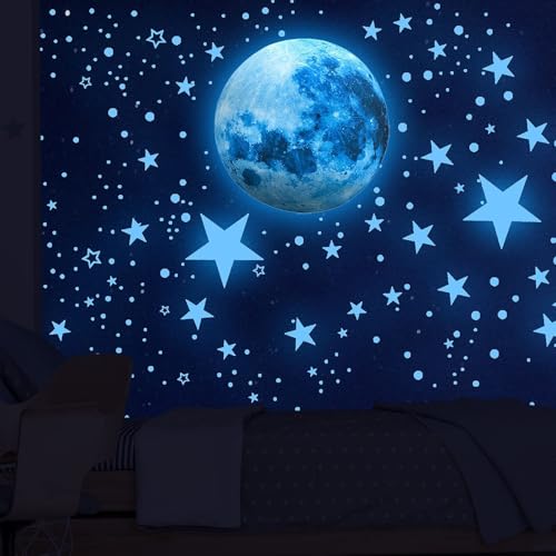AIYONG 437 Stück Leuchtsterne Kinderzimmer Wandtattoo Junge Wandsticker Selbstklebend Mädchen Sternenhimmel Leuchtaufkleber Mond Sterne Fluoreszierend Wand Aufkleber Schlafzimmer Wohnzimmer AIYONG 437 Stück Leuchtsterne Kinderzimmer Wandtattoo Junge Wandsticker Selbstklebend Mädchen Sternenhimmel Leuchtaufkleber Mond Sterne Fluoreszierend Wand Aufkleber Schlafzimmer Wohnzimmer von AIYONG