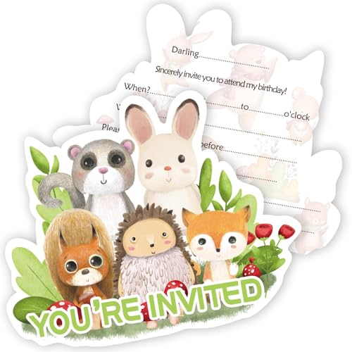 AIYONG 12 x Einladungskarten Kindergeburtstag, Tieren Einladungskarten mit Umschläge, Geburtstagseinladungen für Mädchen und Jungen, ideal für die Party zur Einschulung und Geburtstag AIYONG 12 x Einladungskarten Kindergeburtstag, Tieren Einladungskarten mit Umschläge, Geburtstagseinladungen für Mädchen und Jungen, ideal für die Party zur Einschulung und Geburtstag von AIYONG